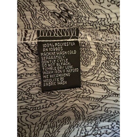 Essentials by Milano Black and White Paisley Blouse - Picture 8 of 8